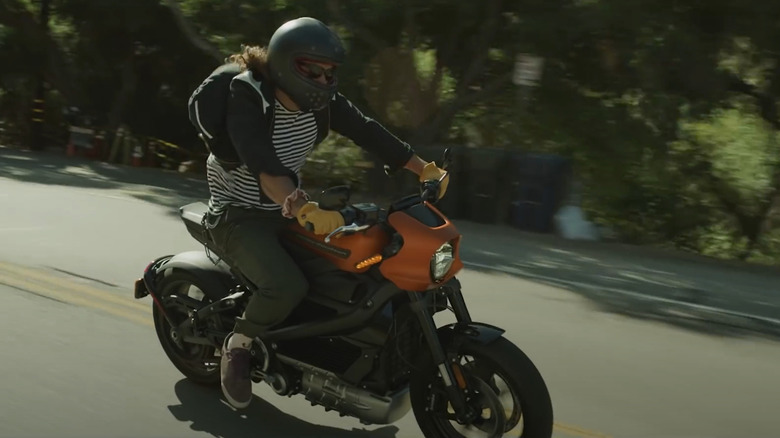 Jason Momoa testing the newest LiveWire Motorcycle