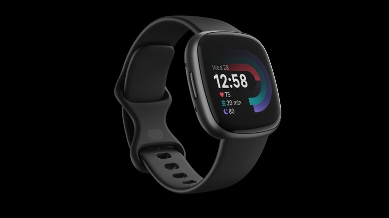 Fitbit Versa 4 with black strap