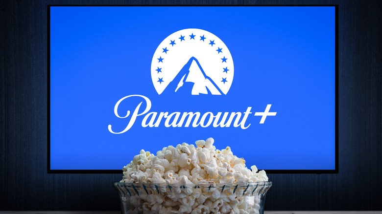 the Paramount+ logo with popcorn