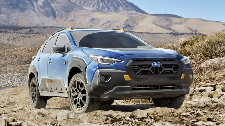 Subaru Crosstrek Wilderness parked on rocks