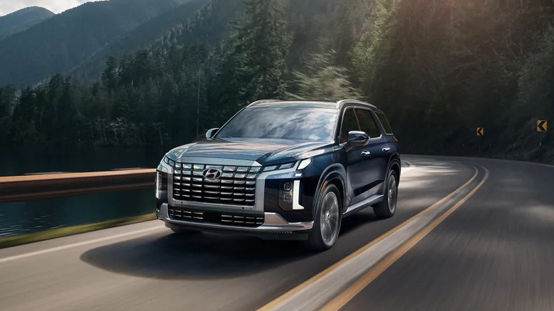 Hyundai Palisade on forest road