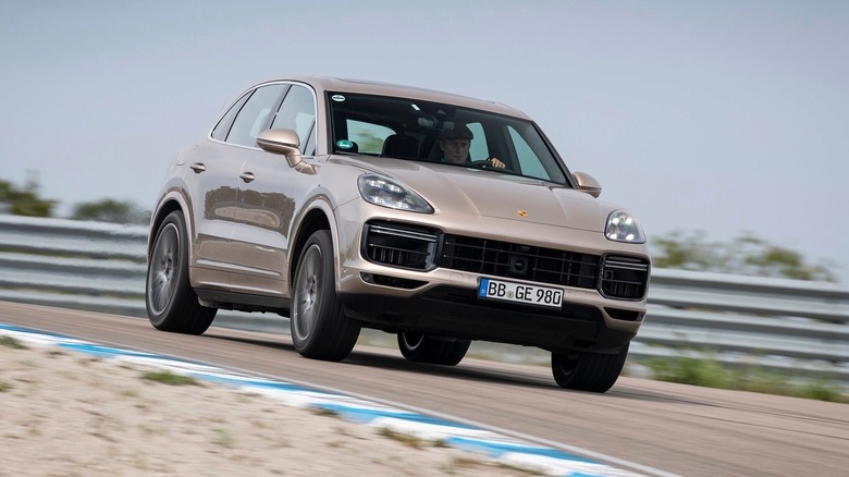 Porsche Cayenne on the track