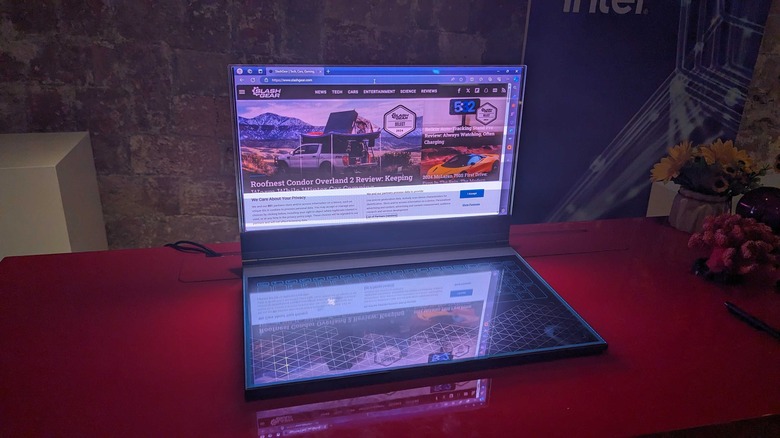 Lenovo transparent laptop on desk