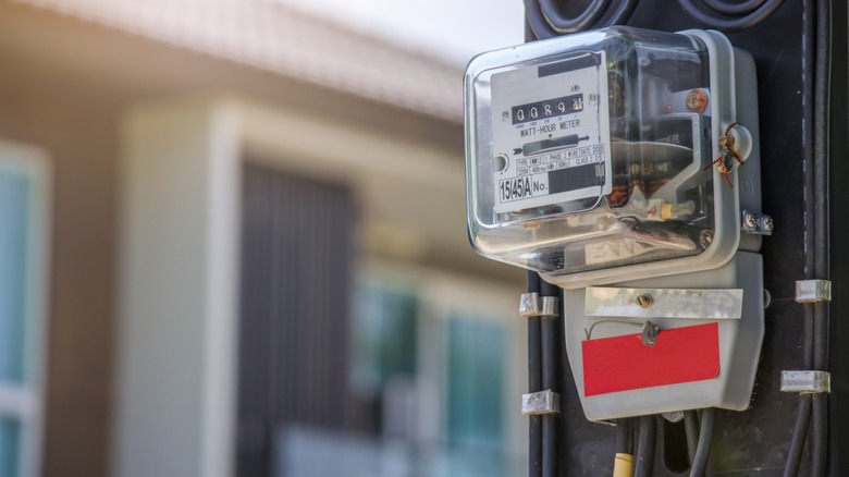 electric meter box on house