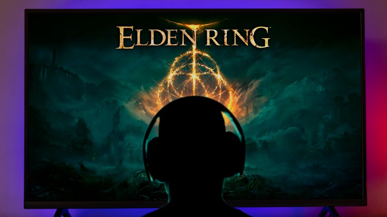 Person playing Elden Ring