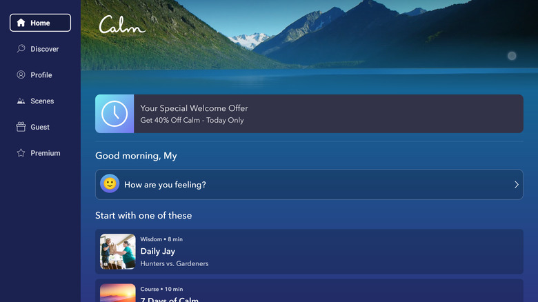 calm app on android