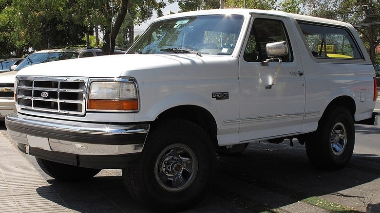 White Ford Bronco XLT outdoors