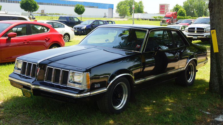 Black second-generation Pontiac Grand Am parked on grass