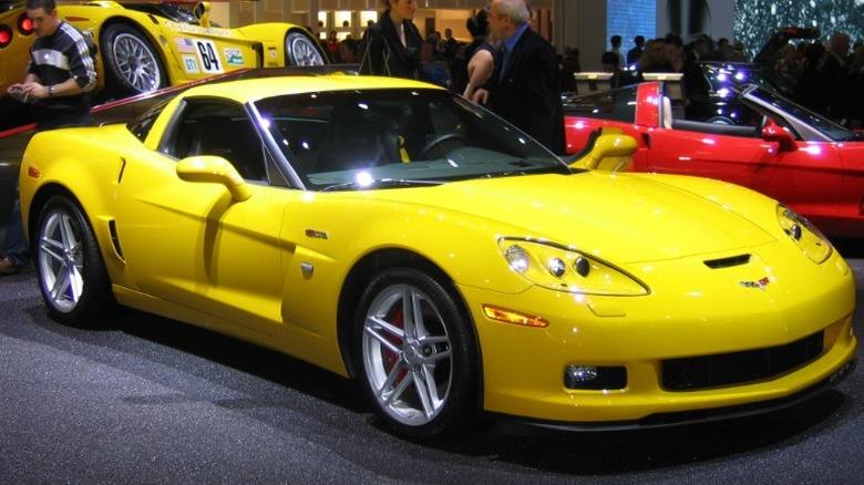 Yellow 2006 Corvette Z06 at a car show