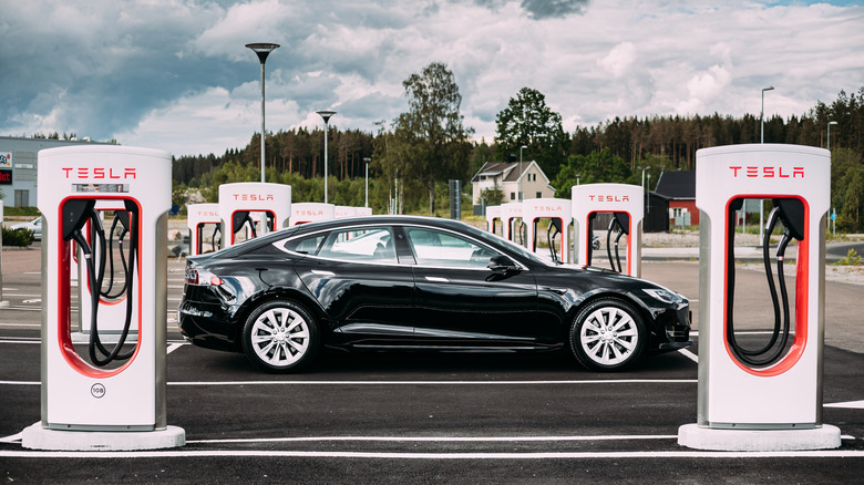 an EV charging station