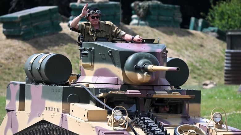 M3A1 Stuart tank showing open hatches