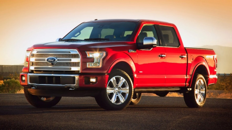 A 2014 Ford F-150 at sunset