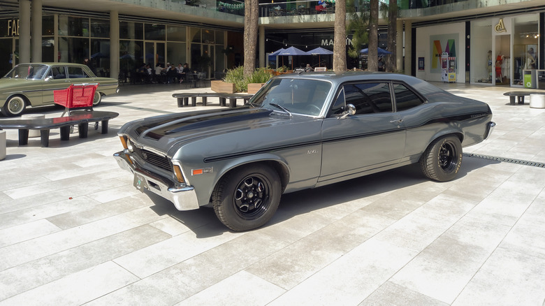 A 1969 Chevy Nova at an auto show