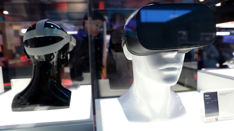 The Pico Goblin VR headset is displayed at the Qualcomm booth during CES 2019