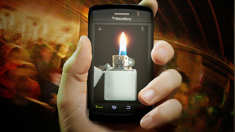 BlackBerry Storm with Zippo app open