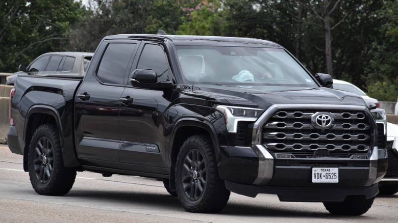 Black Toyota Tundra parked