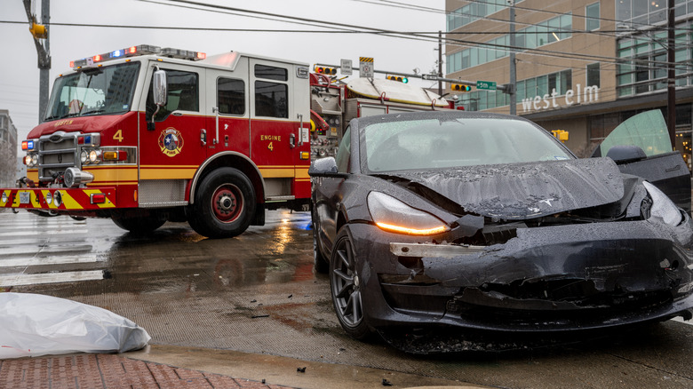 Tesla damaged in Texas