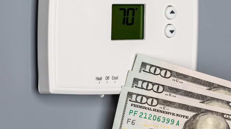 Dollar bills thermostat