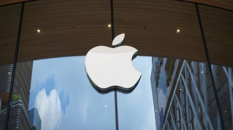 Apple logo at a store