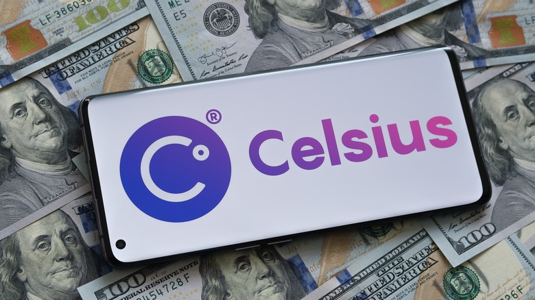 Celsius logo with banknotes