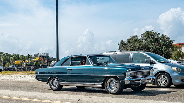 Chevy Nova on the road