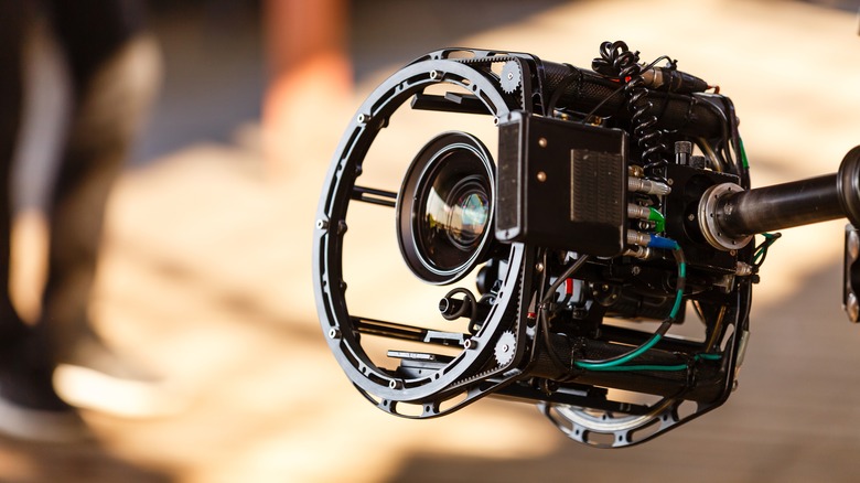 Closeup of Steadicam drone gimbal