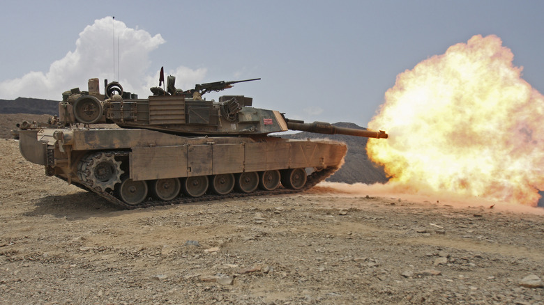 M1A1 Abrams tank firing