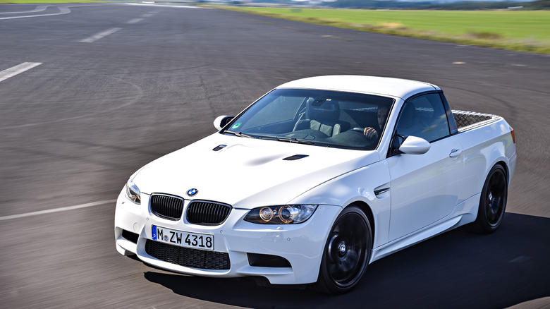 white BMW E90 M3 Pickup