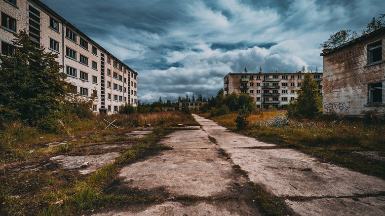 Abandoned building in ex Soviet town of Skrunda, Latvia.