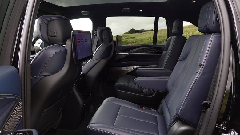 2025 Cadillac Escalade IQ rear captain's chairs with screens detail