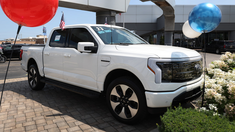 Ford F-150 Lightning at a dealership