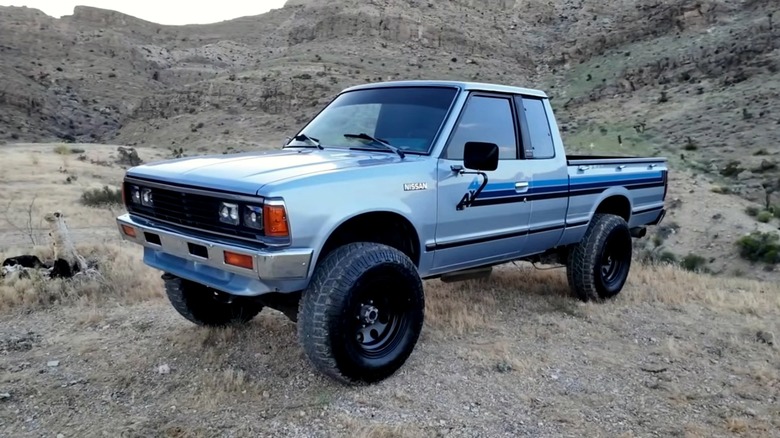 1984 Nissan King Cab 720 parked on dirt