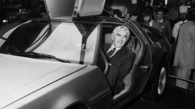 John DeLorean in a DMC-12