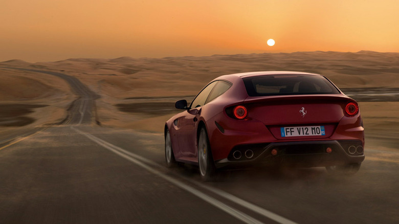 Ferrari FF on a desert road