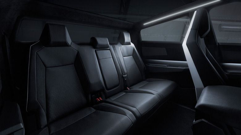Tesla Cybertruck render rear seats