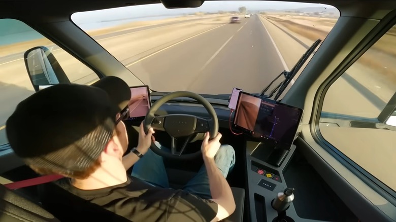 Tesla Semi driving on highway