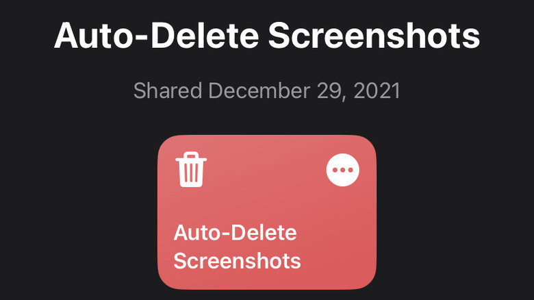 Auto-Delete Screenshots shortcut
