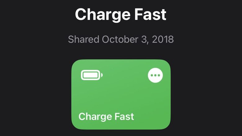 Charge fast shortcut