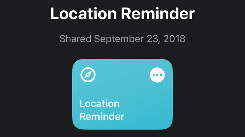 Location Reminder shortcut