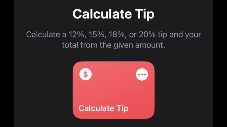 Calculate Tip shortcut
