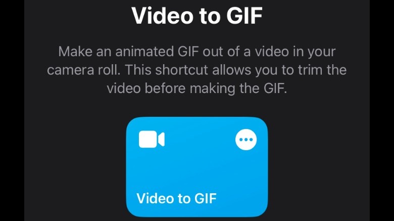 Video to GIF shortcut
