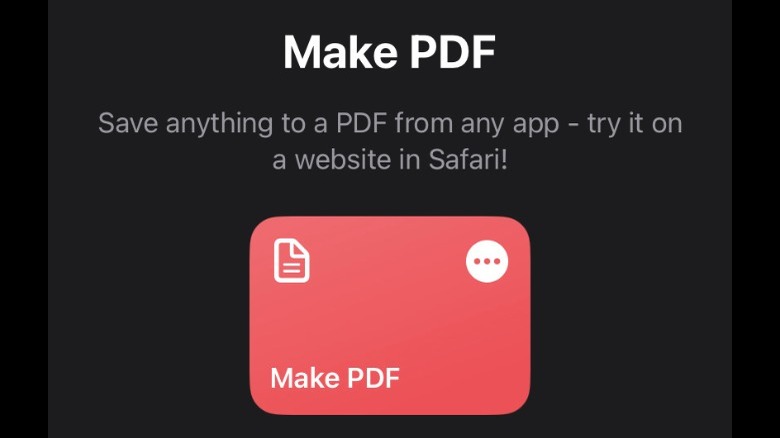 Make PDF shortcut