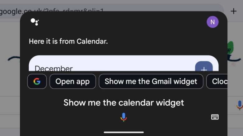 Calendar widget on Android