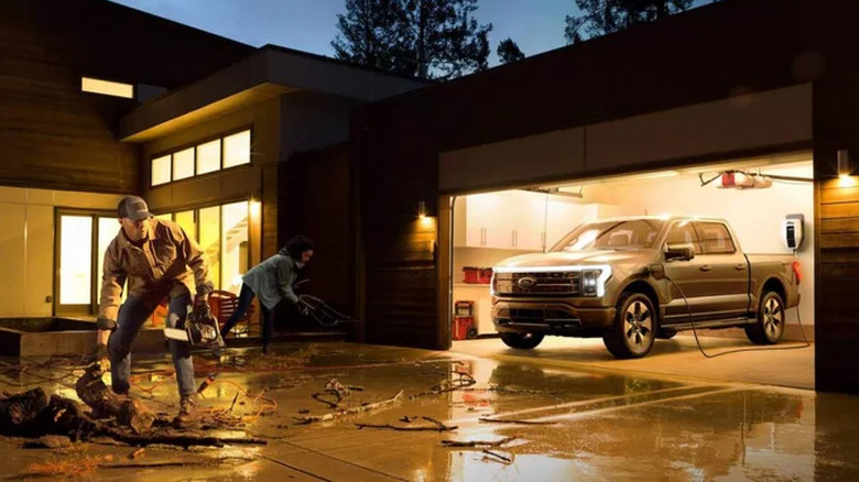 Ford F-150 Lightning provides powerback after a storm