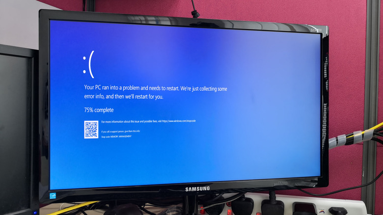 blue screen of death on Microsoft PC