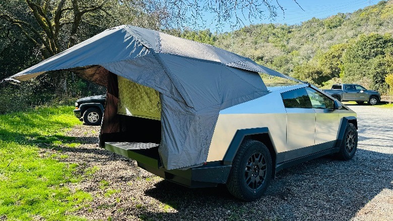 Cybertruck Basecamp tent at campground