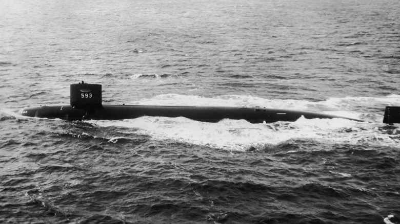 USS Thresher on ocean surface