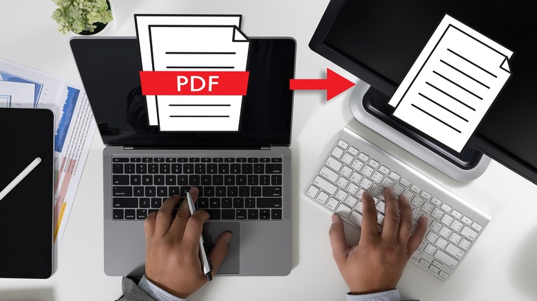 PDF icon on left, document on right