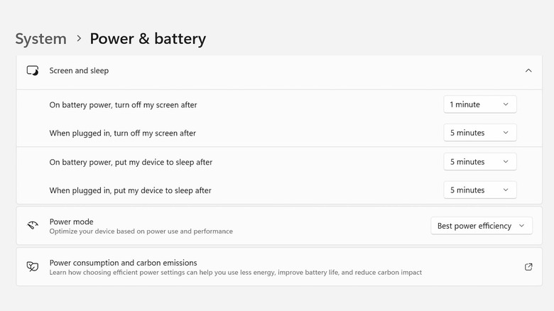 Windows 11 screen timeout settings