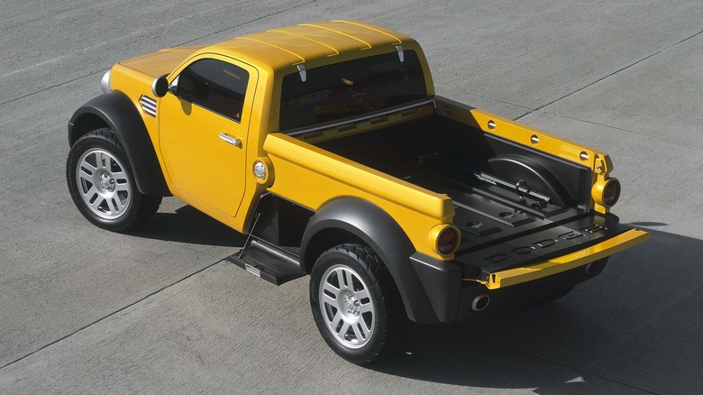 Yellow Dodge M80 outside